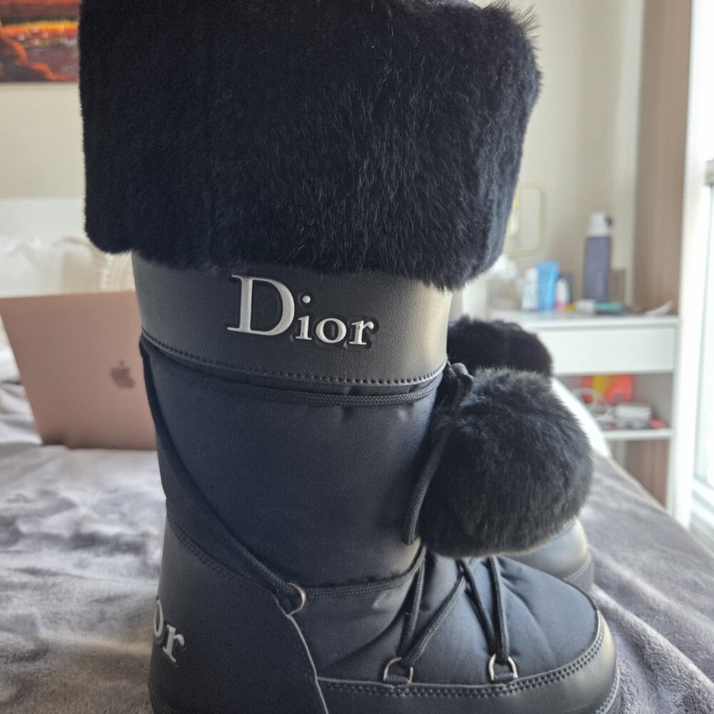Christian Dior Lace - Up Snow Boots Moon Boots - Black - 35/37 - Brand New